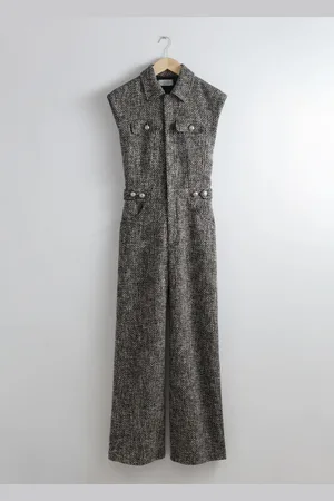 & OTHER STORIES Weiter Ärmelloser Tweed-Jumpsuit - , 32