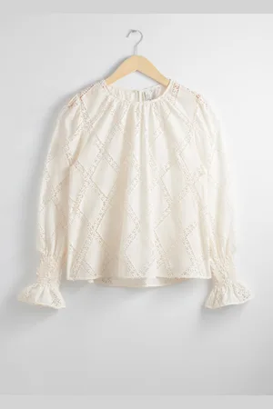 & OTHER STORIES Bestickte Bluse Mit Gerafften Bündchen - , XS