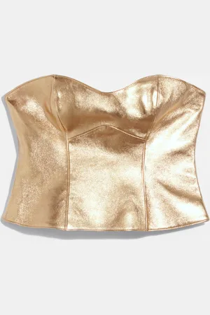 & OTHER STORIES Bustier Aus Metallic-Leder - , 32
