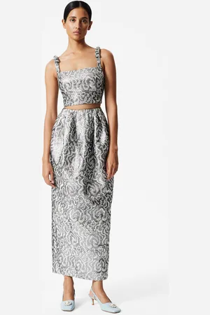 & OTHER STORIES Jacquard-Crop Top In Metallic-Optik - , 32