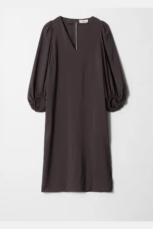 & OTHER STORIES Midikleid Mit Puffärmeln Und V-Ausschnitt - , 32