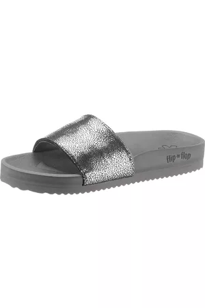 flip*flop Damen Clogs & Pantoletten - Pantolette »pool metallic cracked«, mit Metallic Crush Effekt