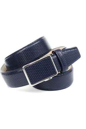 Anthoni Crown Ledergürtel, für blaue Schuhe mit perforiertem Leder