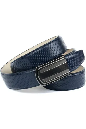 Anthoni Crown Ledergürtel, für blaue Schuhe mit perforiertem Leder