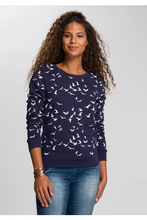 KangaROOS Damen Sweatshirts - Sweatshirt, mit modischem Minimal-Allover-Print