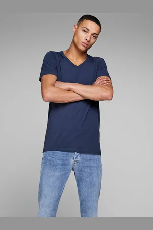 JACK & JONES T-Shirt »SLIM- FIT BASIC TEE V-NECK«, mit V-Ausschnitt