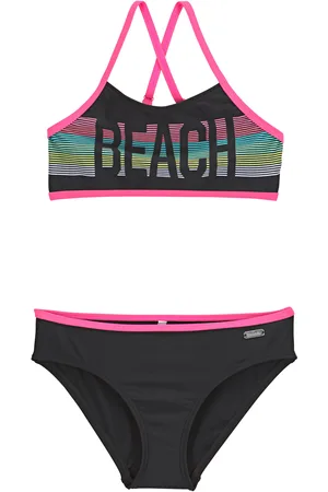 Bench Bustier-Bikini, mit pinken Kontrastpaspeln