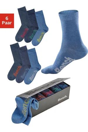 Bench Socken, (Box, 6 Paar), mit verschiedenfarbigen Logos