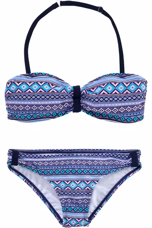 QS by s.Oliver Bandeau-Bikini, mit grafischem Druck