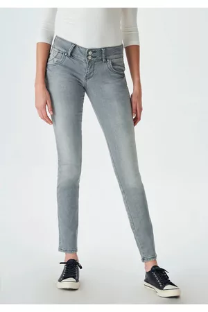 LTB Damen Slim Jeans - Slim-fit-Jeans »MOLLY«, mit Doppelknopf-Bund