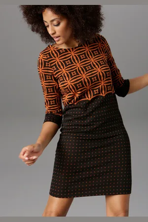 Aniston Jerseykleid, mit modernem Muster- und Punkte-Design