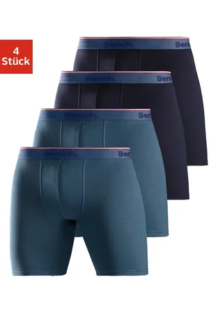 Bench Langer Boxer, (Packung, 4 St.), mit schmalen Streifen im Logo-Webbund