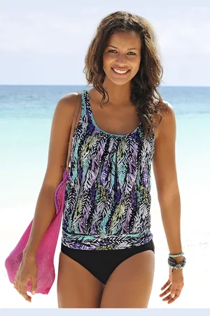 Lascana Oversize-Tankini, in schönem Federprint