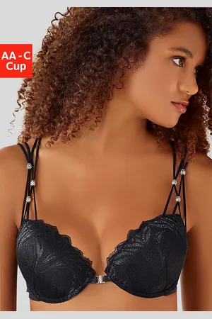 Nuance Push-up-BH, mit Trägern in Bänderoptik und Metallperlen im Antiklook, sexy Dessous