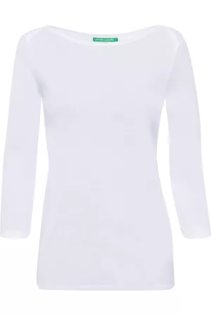 Benetton Damen 3/4 Longsleeves - 3/4-Arm-Shirt, (1 tlg.), im kombistarken Basic-Look