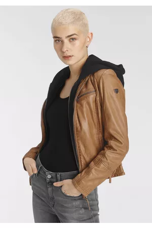 Gipsy Damen Lederjacken - Lederjacke »NOLA«, mit Kapuze, Two-in-One Style - mit abnehmbarer Jersey-Kapuze