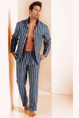 H.I.S Pyjama, (2 tlg., 1 Stück), weich aus Flanell im Streifendesign