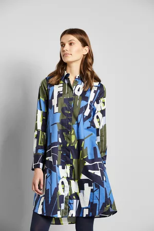 Bugatti Damen Freizeitkleider - Hemdblusenkleid, mit Allover Buchstaben-Print