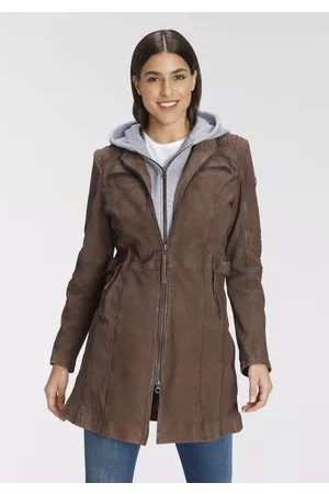 Gipsy Damen Lederjacken - Lederjacke »NILAH«, mit Kapuze, mit seitlichen Riegeln in der Taille