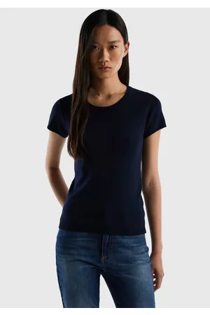 Benetton Damen Pullover - Kurzarmpullover