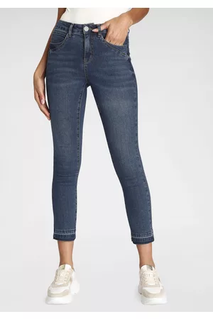 Bruno Banani Damen Cropped Jeans - 5-Pocket-Jeans, mit offenem Saum NEUE KOLLEKTION