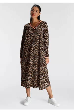 Bruno Banani Damen Sommerkleider - Volantkleid, im Animal-Design NEUE KOLLEKTION