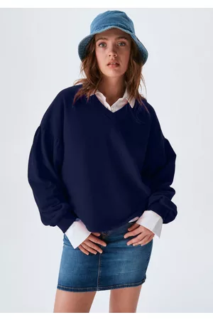 LTB Damen Sweatshirts - Sweatshirt »FAHOZO«, mit weiten Ärmeln und V-Ausschnitt