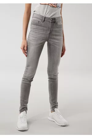 KangaROOS Damen High Waisted Jeans - 5-Pocket-Jeans »SUPER SKINNY HIGH RISE«, mit used-Effekt