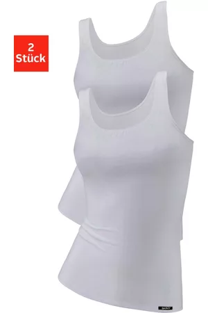 Skiny Damen Blusen - Unterhemd, (Packung, 2 St.), mit kleinem Weblabel am Saum