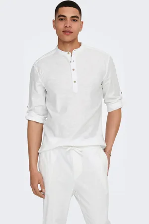 Only & Sons Langarmhemd »ONSCAIDEN LS HALFPLACKT LINEN SHIRT«