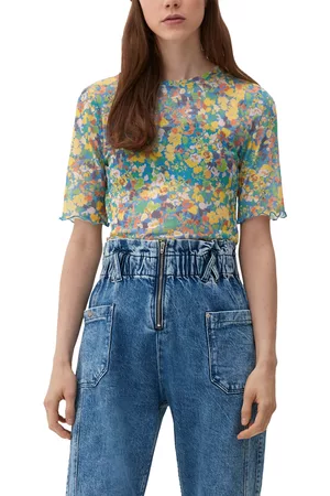 QS by s.Oliver Damen Shirts - T-Shirt, mit schönem Muster