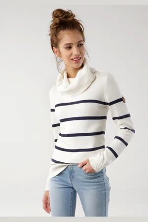 KangaROOS Rollkragenpullover, in lässiger Form mit Kontraststreifen