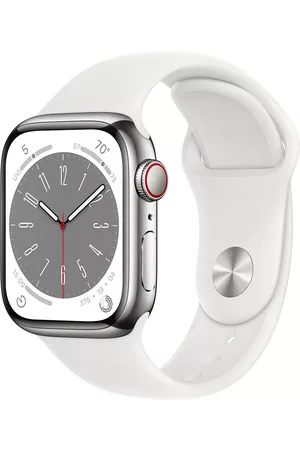 Apple Sportausrüstung - Smartwatch »Series 8, GPS + Cellular, Edelstahl-Gehäuse, 41 mm mit Sportarmband«, (Watch OS)