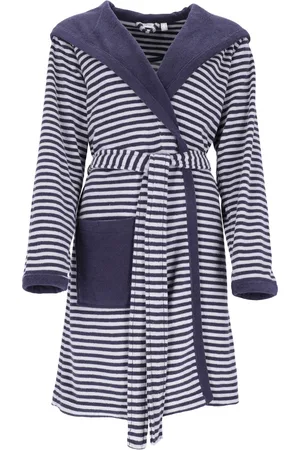 ESPRIT Damenbademantel »Striped Hoody«, (1 St.), gestreift, mit Kaputze & Logostickerei, kurz