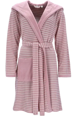 ESPRIT Damenbademantel »Striped Hoody«, (1 St.), gestreift, mit Kaputze & Logostickerei, kurz