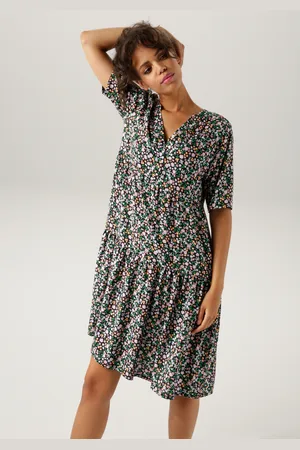 Aniston Sommerkleid, mit buntem Minimal-Blumendruck