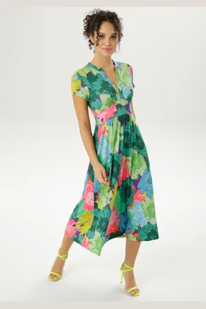 Aniston Sommerkleid, mit großflächigem, graphischem Blumendruck
