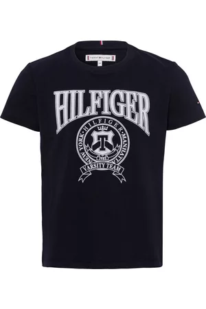 Tommy Hilfiger Mädchen T-Shirts - Kurzarmshirt »HILFIGER VARSITY TEE S/S«, (1 tlg.), mit Markenstreifen am Rundhalsausschnitt