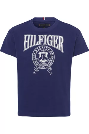 Tommy Hilfiger Jungen T-Shirts - T-Shirt »HILFIGHER VARSITY TEE S/S«, (1 tlg.), mit Markenstreifen am Rundhalsausschnitt