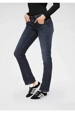Pepe Jeans Damen Straight Jeans - Straight-Jeans »GEN«, in schöner Qualtät mit geradem Bein und Doppel-Knopf-Bund