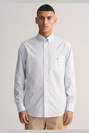 GANT Langarmhemd »REG POPLIN GINGHAM SHIRT«, mit Logostickerei auf der Brust