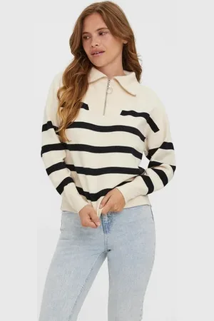 VERO MODA Troyer »VMSABA STRIPE LS HIGHNECK BLOUSE GA NOOS«