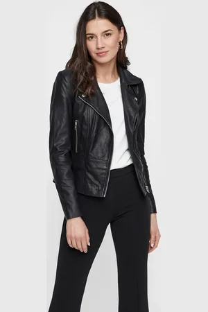 Y.A.S Lederjacke »YASSOPHIE LEATHER JACKET«, mit Biker Details