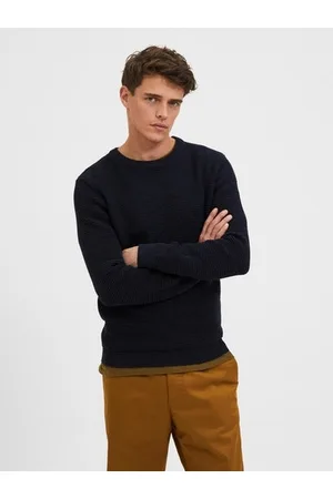 SELECTED Rundhalspullover »SLHVINCE LS KNIT BUBBLE CREW NECK NOOS«