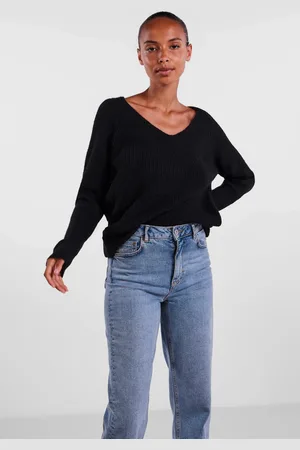 Pieces® V-Ausschnitt-Pullover »PCELLEN LS V-NECK KNIT NOOS BC«, mit Wolle