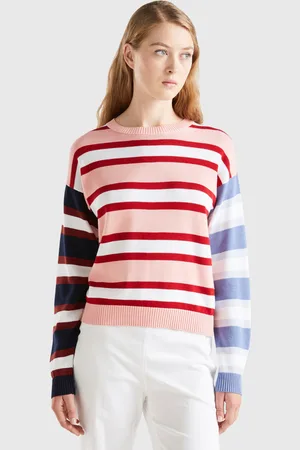 Benetton Streifenpullover, im Streifen-Farb-Mix