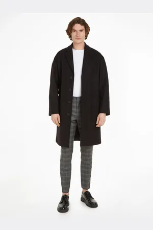 Calvin Klein Wollmantel »MODERN WOOL BLEND COAT«, mit Markenlabel