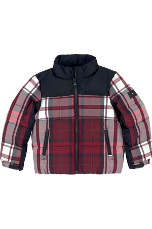Tommy Hilfiger Winterjacke »NEW YORK CHECK PUFFER JACKET«, ohne Kapuze, für Jungen