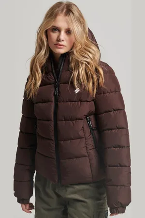 Superdry Steppjacke »HOODED SPIRIT SPORTS PUFFER«, mit Kapuze, aus wasserabweisendem Material