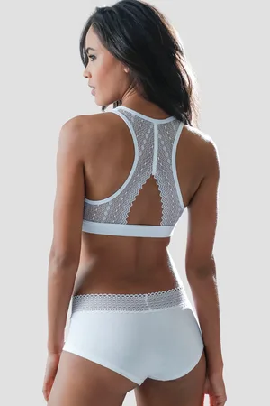 QS by s.Oliver Bustier, aus elastischer Baumwolle mit grafischer Spitze